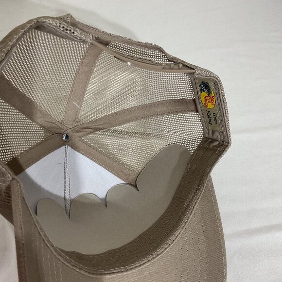 Bass Pro Shops Tan Mesh Trucker Hat With Classic Logo - Picture 4 of 4